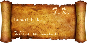 Tordai Kitti névjegykártya